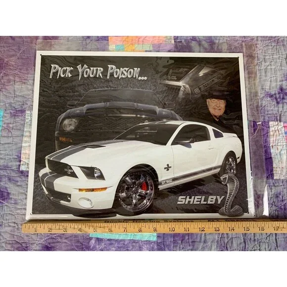 Pick Your Poison Shelby Mustang GT 500 Tin Metal Sign Man Cave Garage 12.5 X 16 - Picture 2 of 3